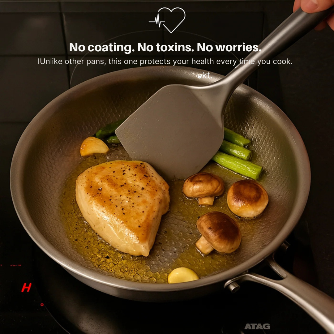 Titanium Hammered Pan + Utensil