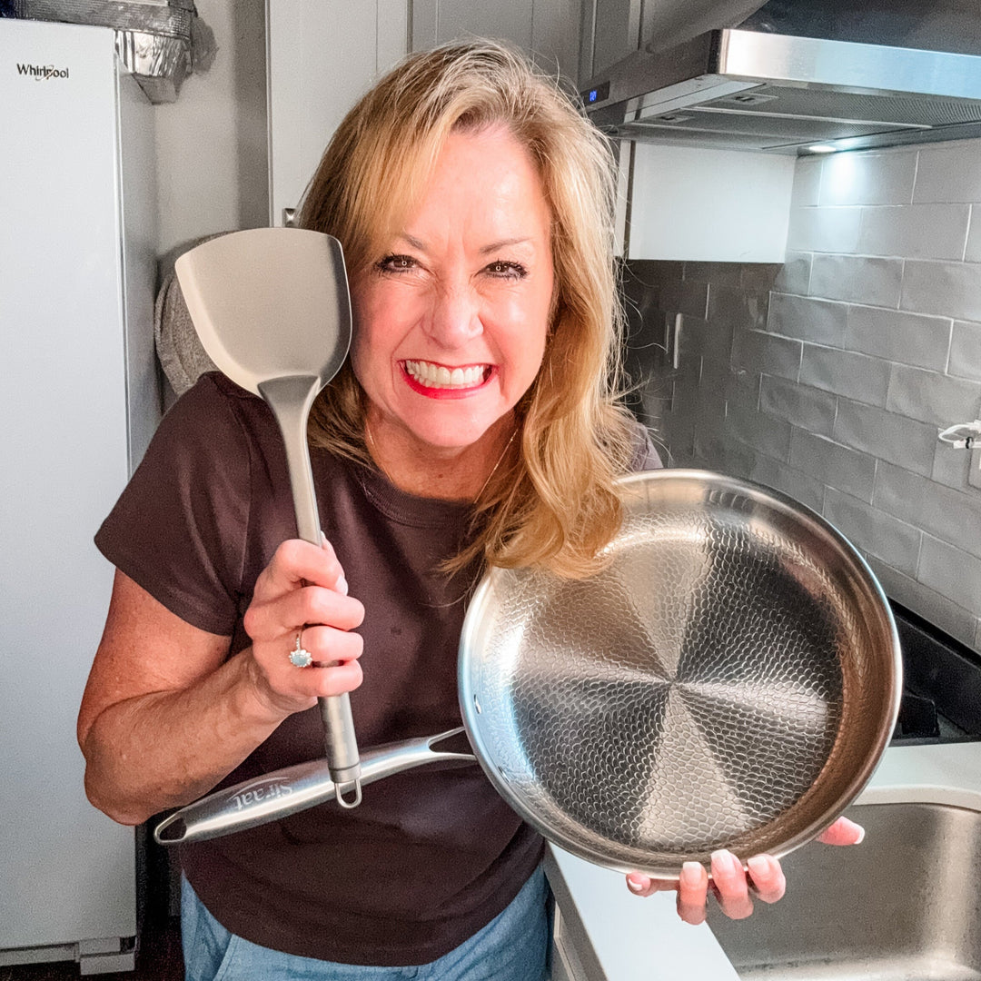 Titanium Hammered Pan Pro & Utensil Set