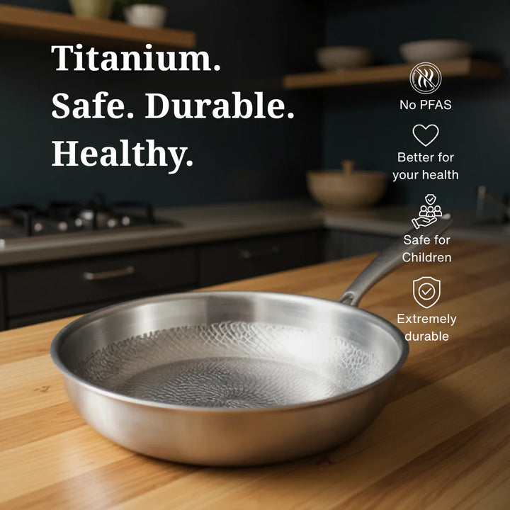 Titanium Hammered Pan + Utensil