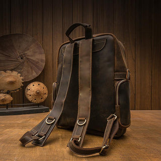 Brown Leather Backpack | BARCELONA