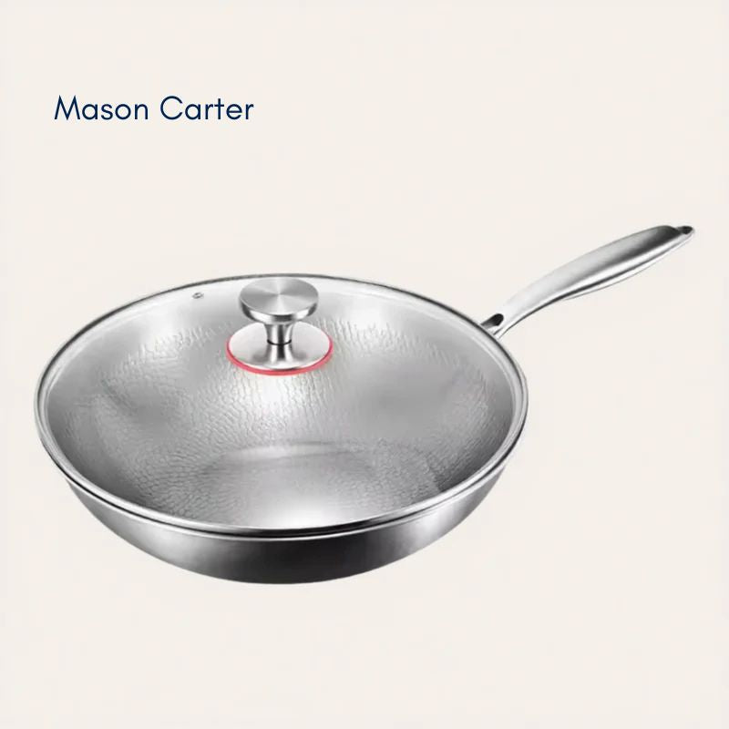 Titanium Wok Pan Flat Bottomed