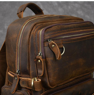 Brown Leather Backpack | BARCELONA
