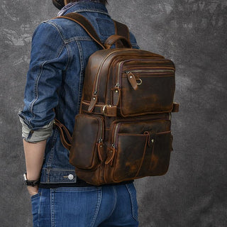 Brown Leather Backpack | BARCELONA