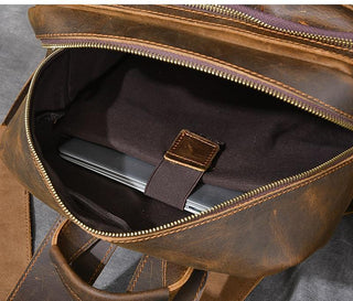 Brown Leather Backpack | BARCELONA