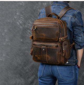 Brown Leather Backpack | BARCELONA