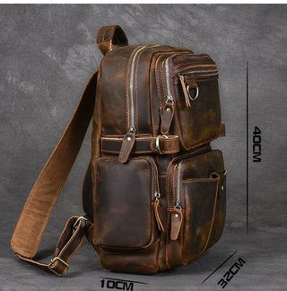 Brown Leather Backpack | BARCELONA