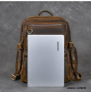 Brown Leather Backpack | BARCELONA