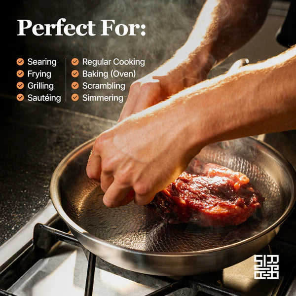 Titanium Hammered Pan Pro & Utensil Set